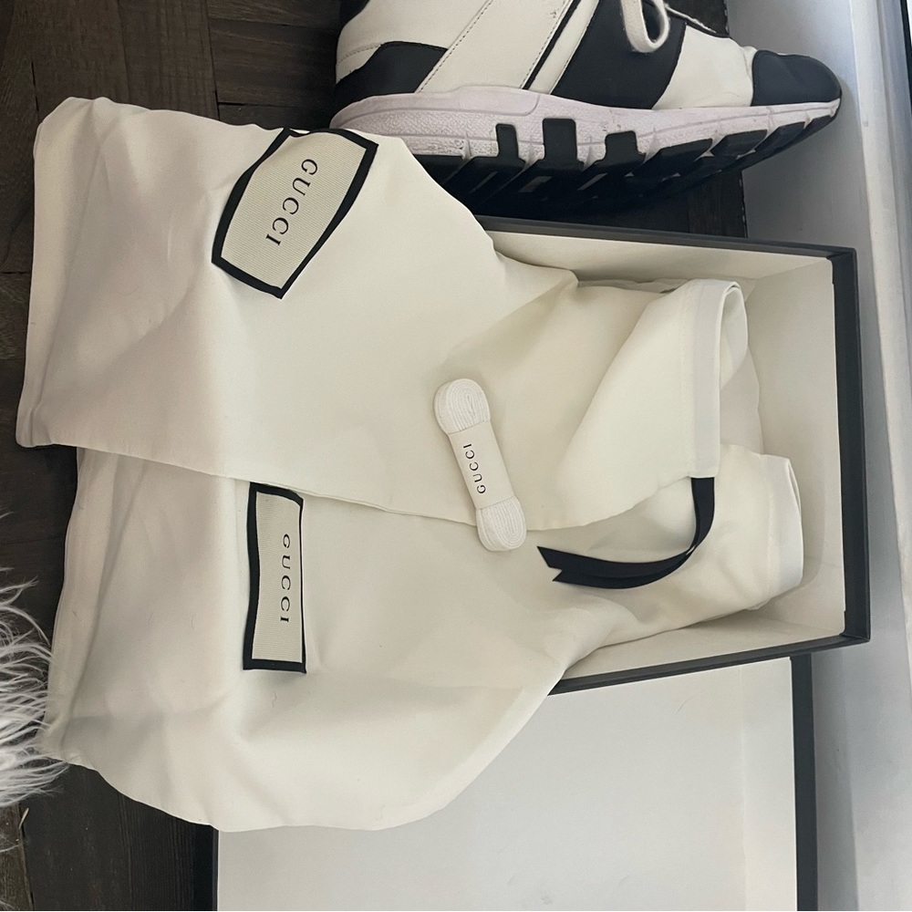 Gucci Miro Soft Nero Bianco white and black sneakers size 39 with box - Picture 7 of 8